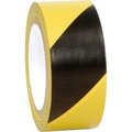Top Tape And Label INCOM Striped Hazard Warning Tape, YellowBlack, 2W  x 108'L, 1 Roll WT2110